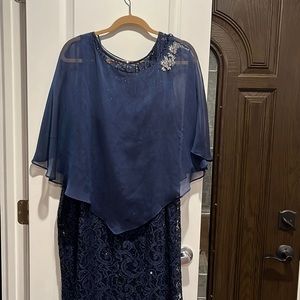 Lace, navy evening gown for mother of the bride!